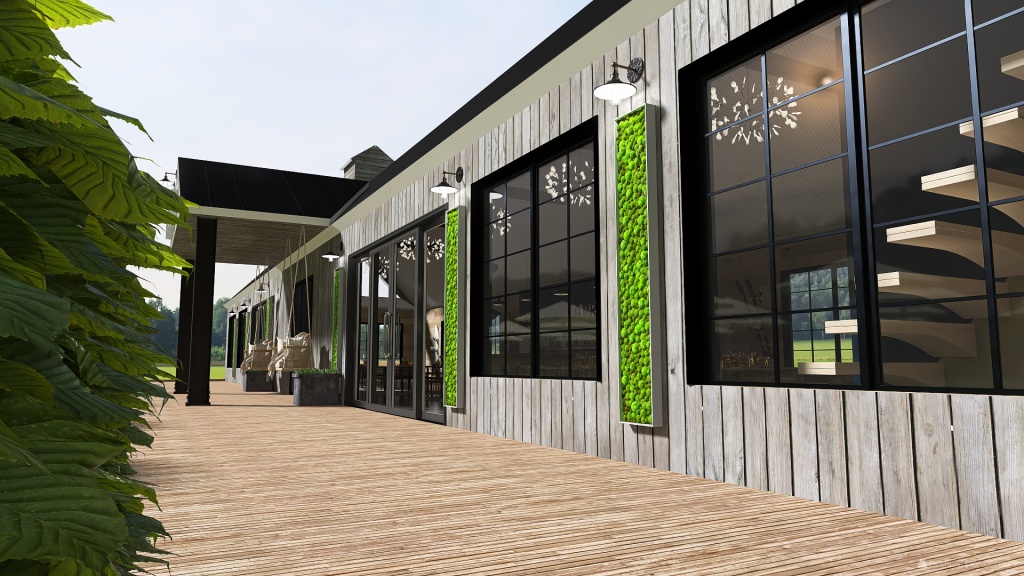 Modern Green Courtyard 3d design renderings