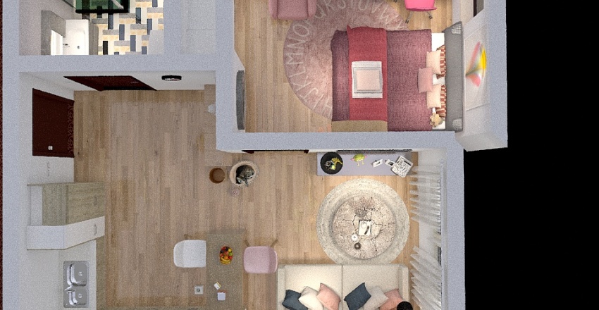Apartment for girls 3d design renderings