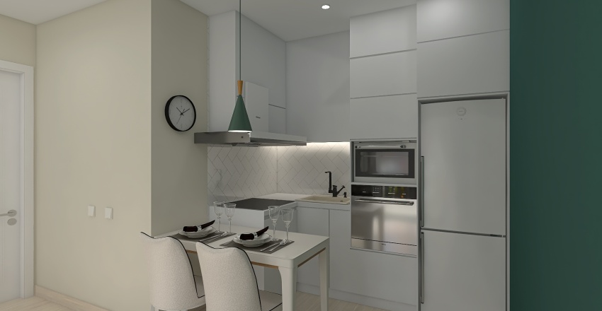 5 вариант Кухня-гостиная АВГУСТ 3d design renderings