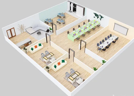 29 th 3d floor plan for office Design Rendering