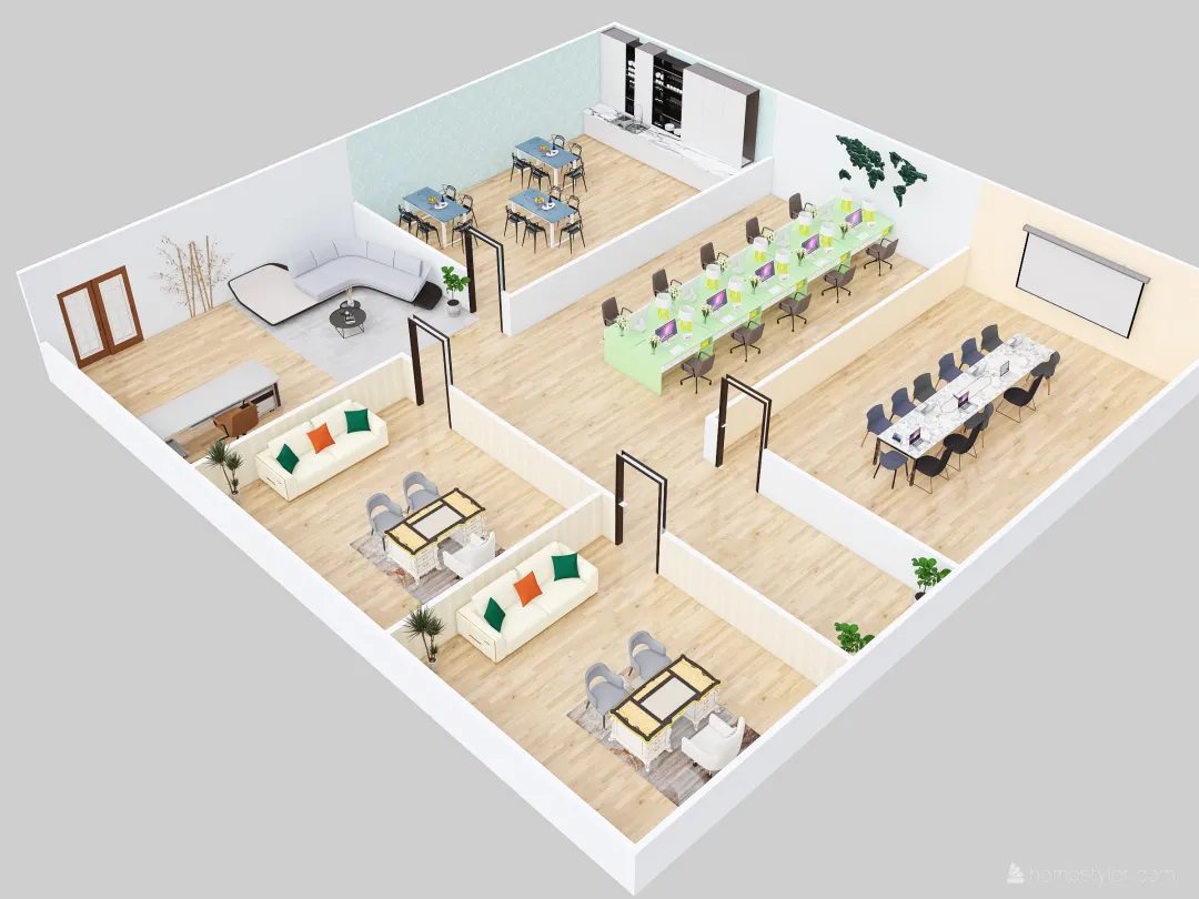 29 th 3d floor plan for office 3d design renderings