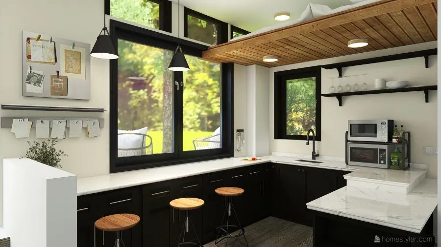 Farmhouse Tiny Home-Woodland WoodTones 3d design renderings