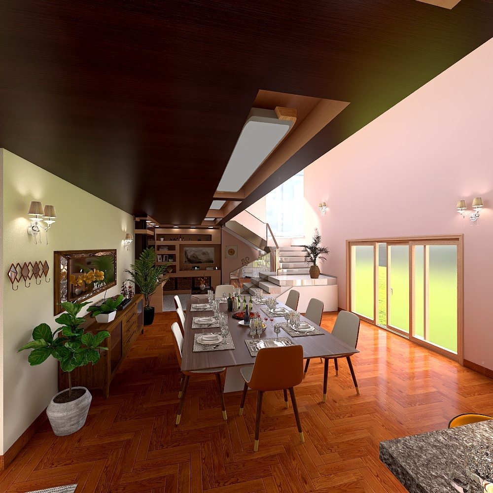 Casa de reuniões e visitas 3d design renderings