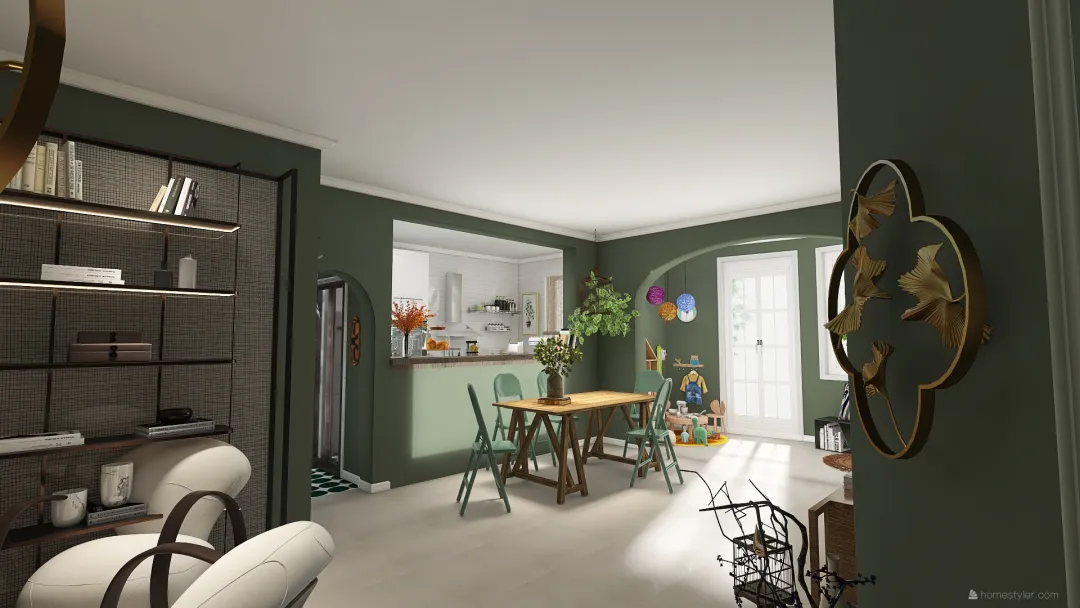 Casa indipendente nel verde 3d design renderings