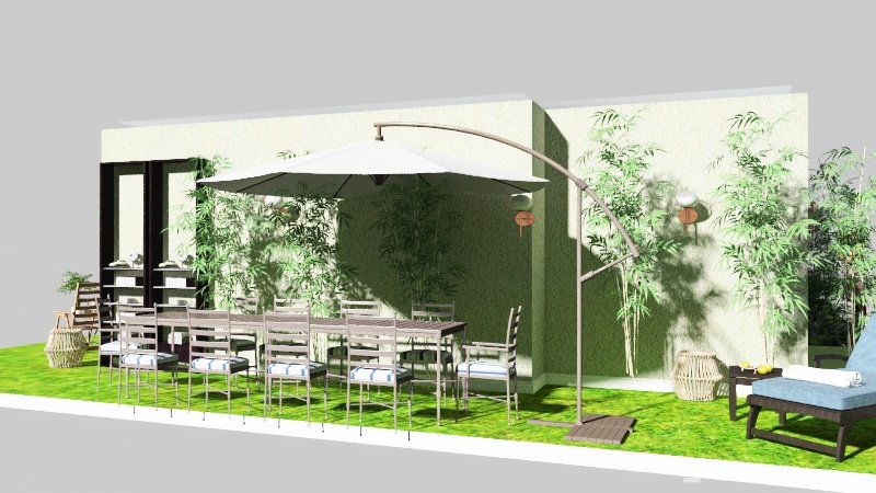 Casa indipendente nel verde 3d design renderings