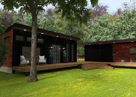 Farmhouse Tiny Home-Woodland Design Rendering