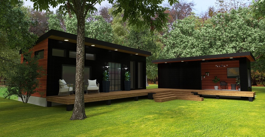 Tiny Home-Woodland Interior Design Render