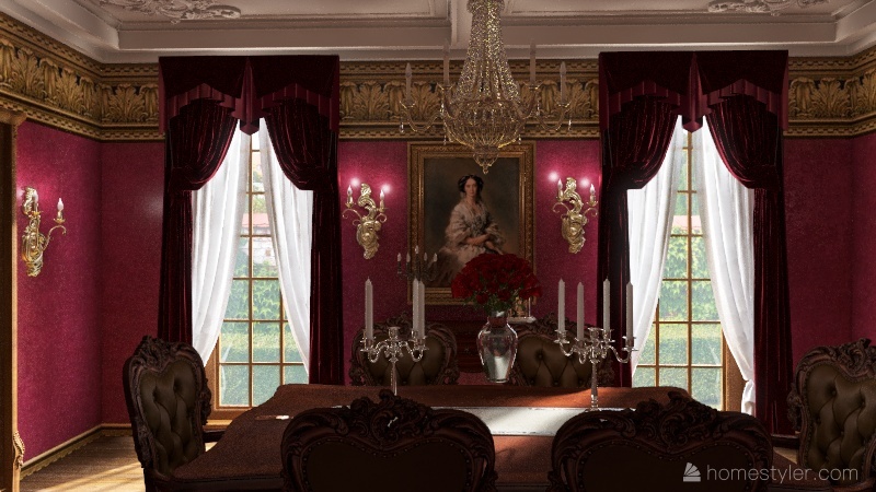 classical dinning room 3d design renderings