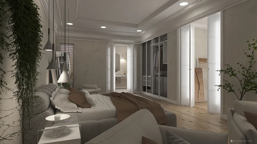 White penthouse in Paris 3d design renderings