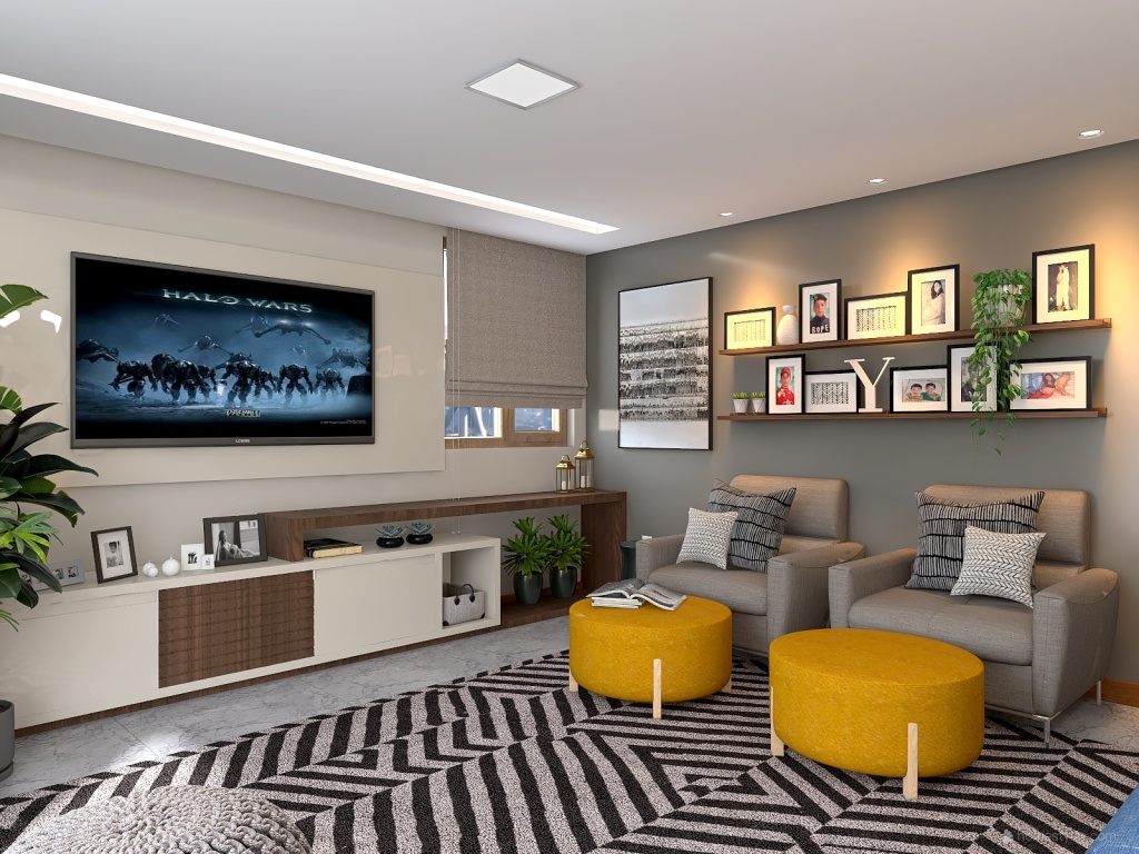 Sala de TV 3d design renderings