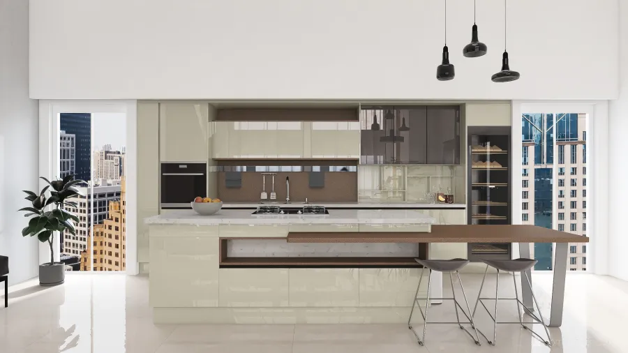 Scandinavian "metropolis" apartment White 3d design renderings
