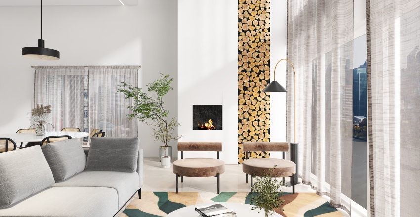 Scandinavian "metropolis" apartment White 3d design renderings
