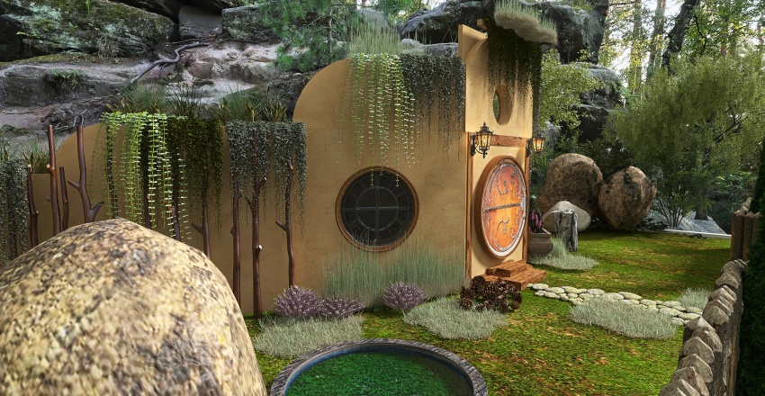 maison hobbit 3d design renderings