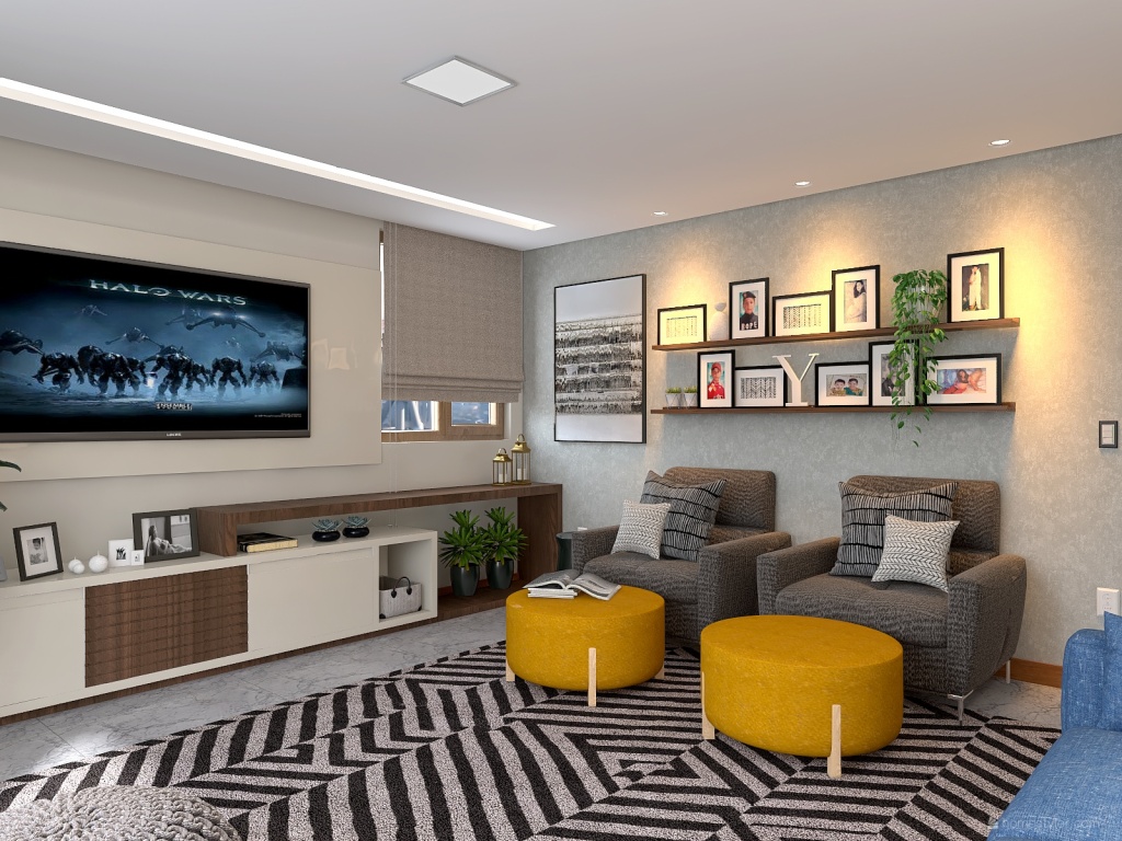 Sala de TV 3d design renderings