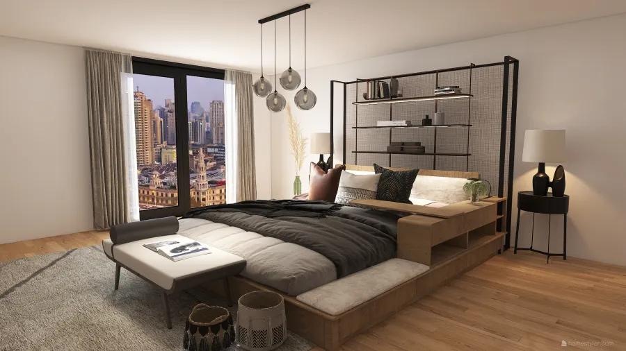 Living, Bedroom and Office Space 3d design renderings