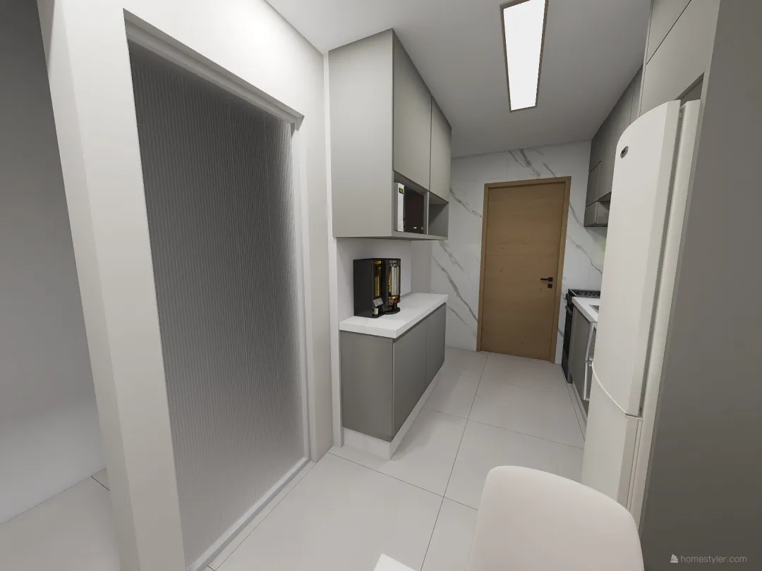 Sala cozinha banheiro 3d design renderings