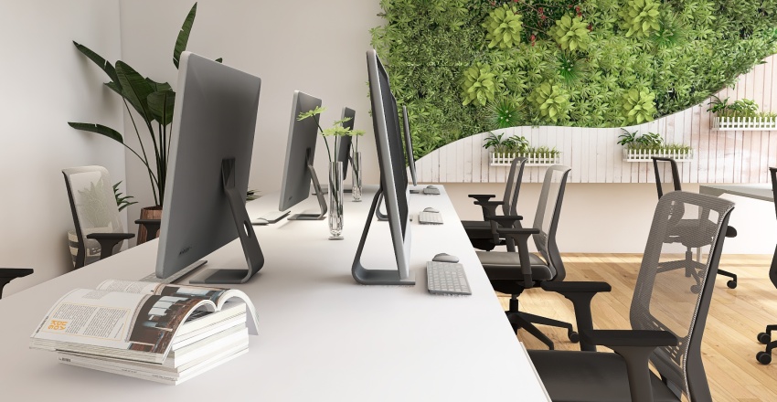 Indoor Gym and Green Office Space Harbour High-Rise Building 3d design renderings
