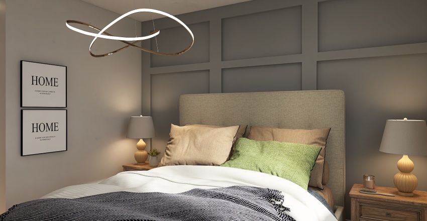 Modern WoodTones Master Bedroom 3d design renderings