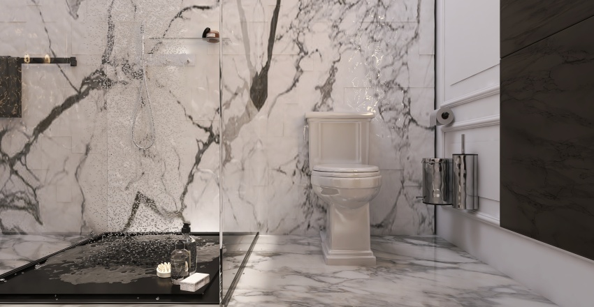 Modern Black Bathroom 3d design renderings