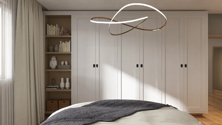 Modern WoodTones Master Bedroom 3d design renderings