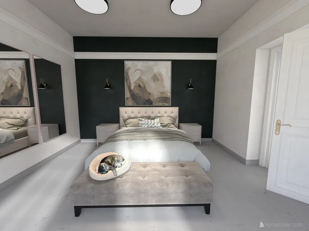 Room 1- Classic Black and White 3d design renderings