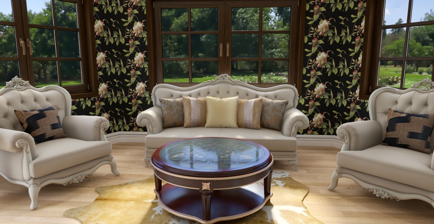 traditional living room 3d design renderings