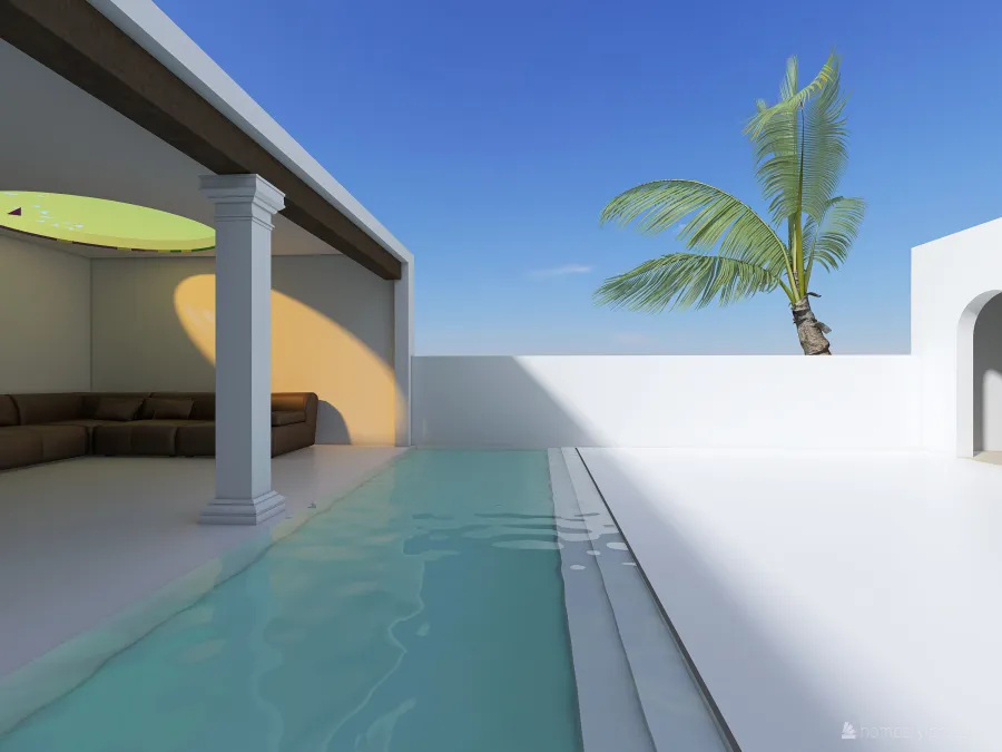 Costal ArtDeco La casa de la palmera White 3d design renderings