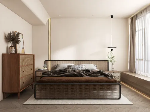 Wabi-Sabi Living and Bedroom