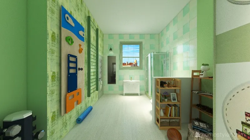 Palestra ripostiglio bagno stanza miao 3d design renderings