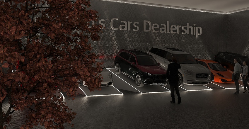 -- King's Cars Dealership -- Interior Design Render