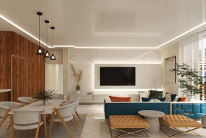sala moderna apartamento Design Rendering