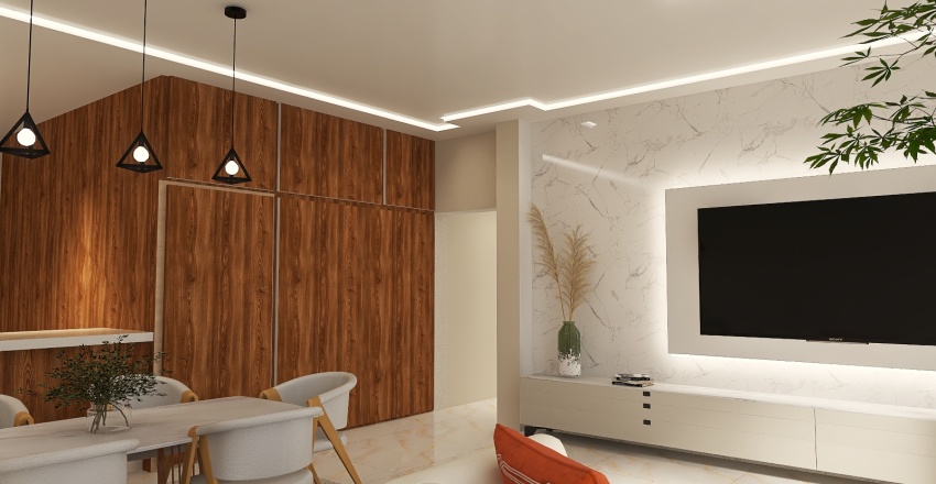 sala moderna apartamento 3d design renderings