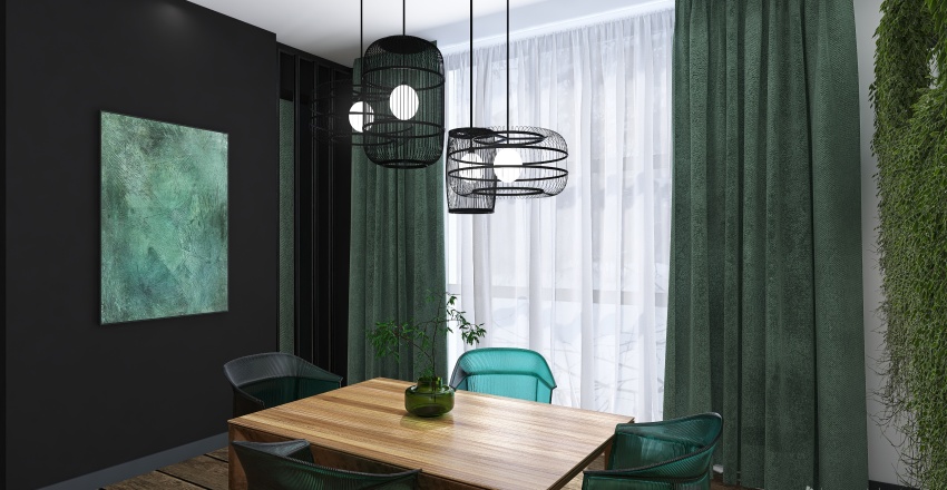 Hall/ Living room/ Dinning room/ Kitchen 3d design renderings