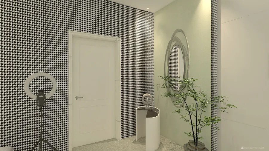 Contemporary Green Hallway 3d design renderings