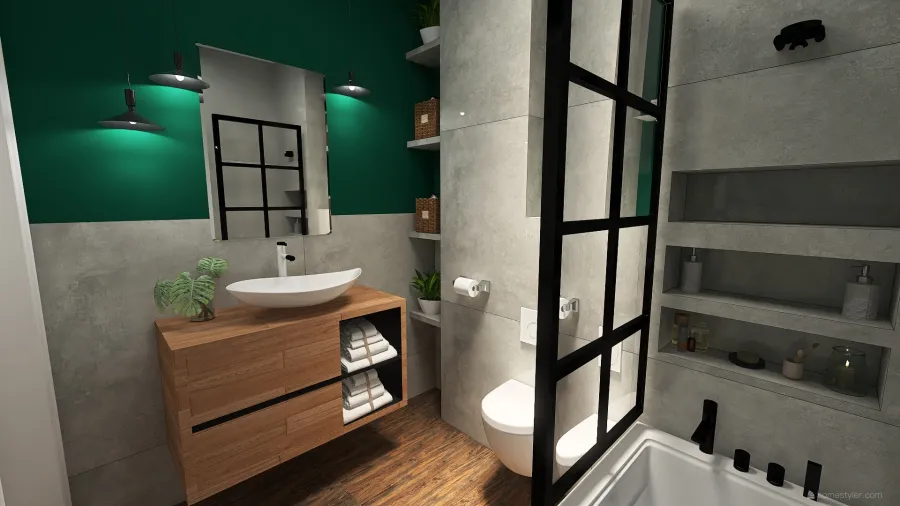 Small bath 3d design renderings