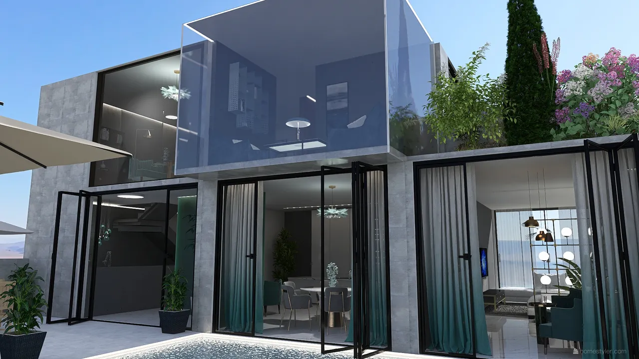 Ocean View Blue 3d design renderings