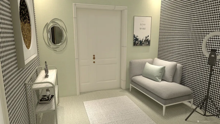 Contemporary Green Hallway 3d design renderings
