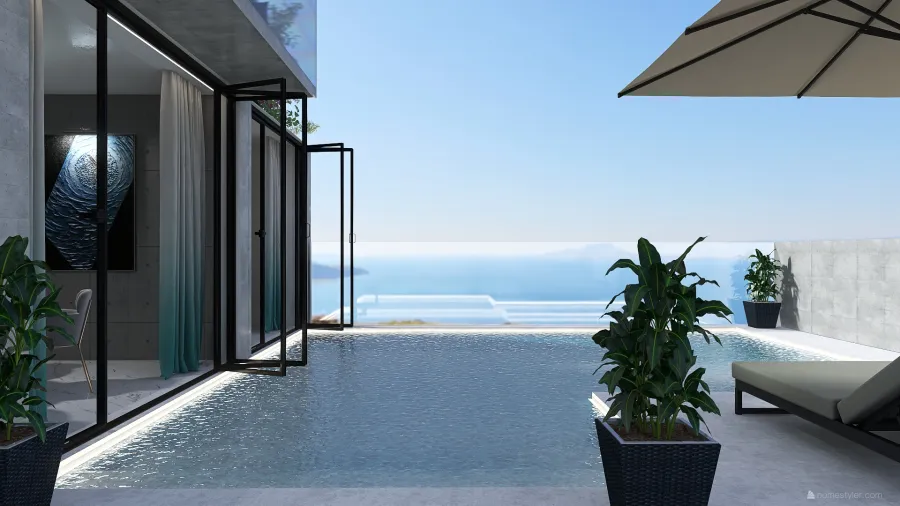 Ocean View Blue 3d design renderings