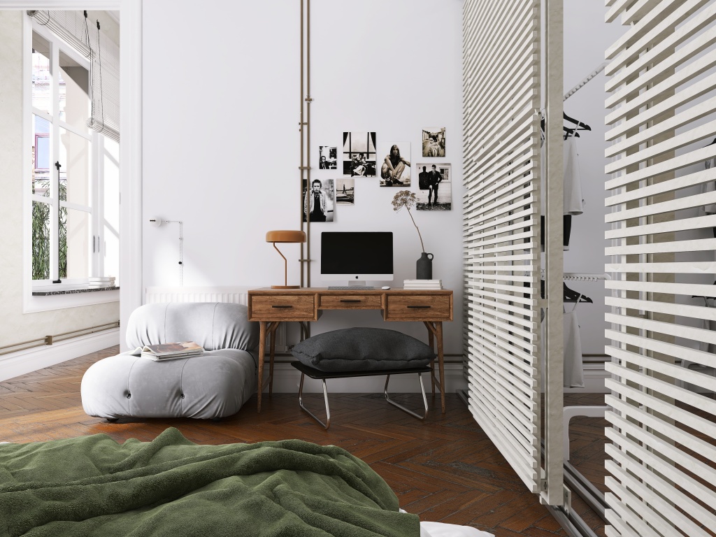 Bohemian ArtDeco StyleOther Orange Beige Master Bedroom 3d design renderings
