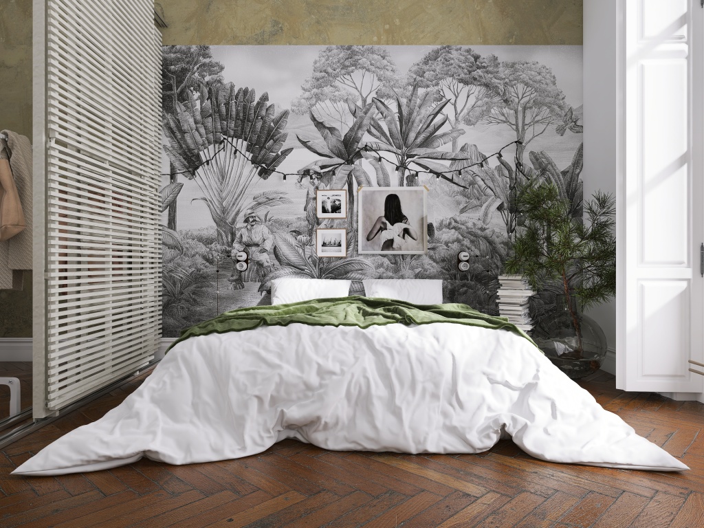 Bohemian ArtDeco StyleOther Orange Beige Master Bedroom 3d design renderings