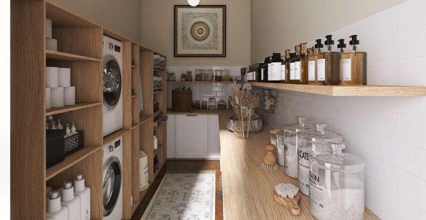 Bohemian ArtDeco StyleOther Orange Beige Pantry & Laundry 3d design renderings