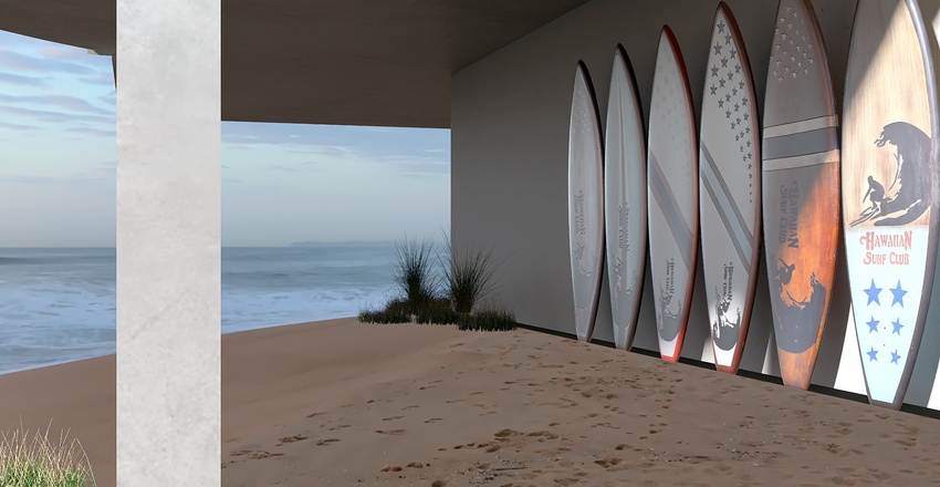 Summer Vibes on the Beach 3d design renderings