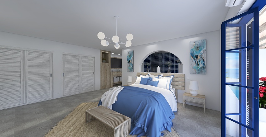 House in Santorini Interior Design Render