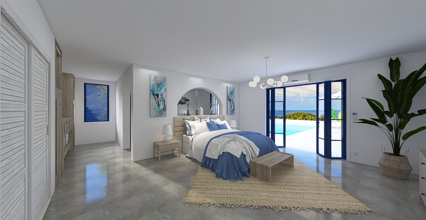 House in Santorini Interior Design Render