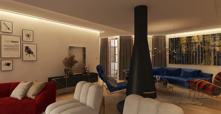 Farmhouse WarmTones WoodTones Grey Living Room 3d design renderings