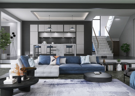 Contemporary StyleOther shades of blue Design Rendering
