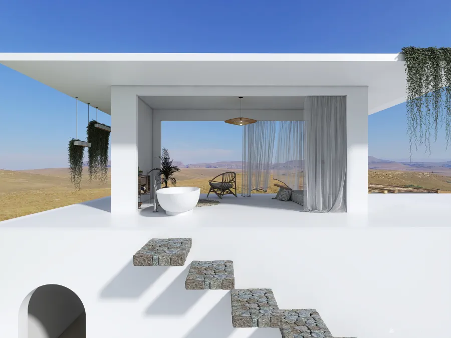 Costal ArtDeco La casa de la palmera White 3d design renderings