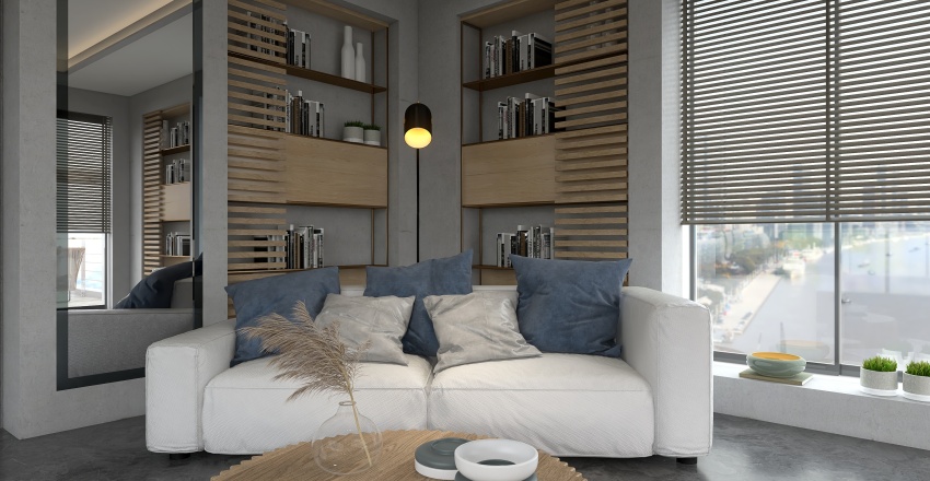 Contemporary StyleOther Blue Library 3d design renderings