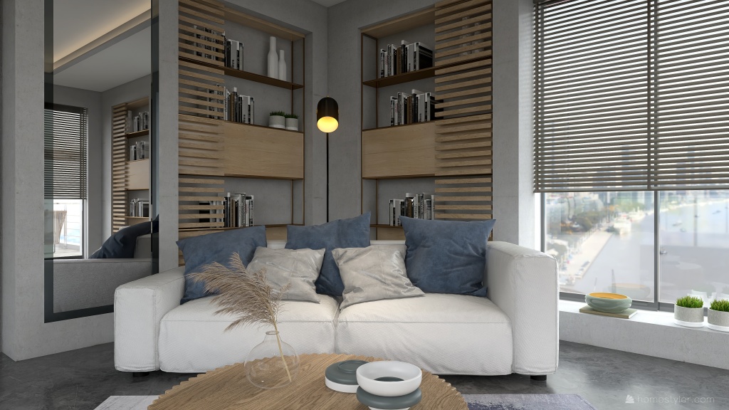Contemporary StyleOther Blue Library 3d design renderings