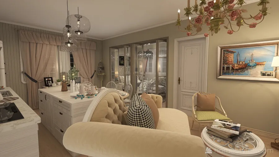 French apartment 3d design renderings